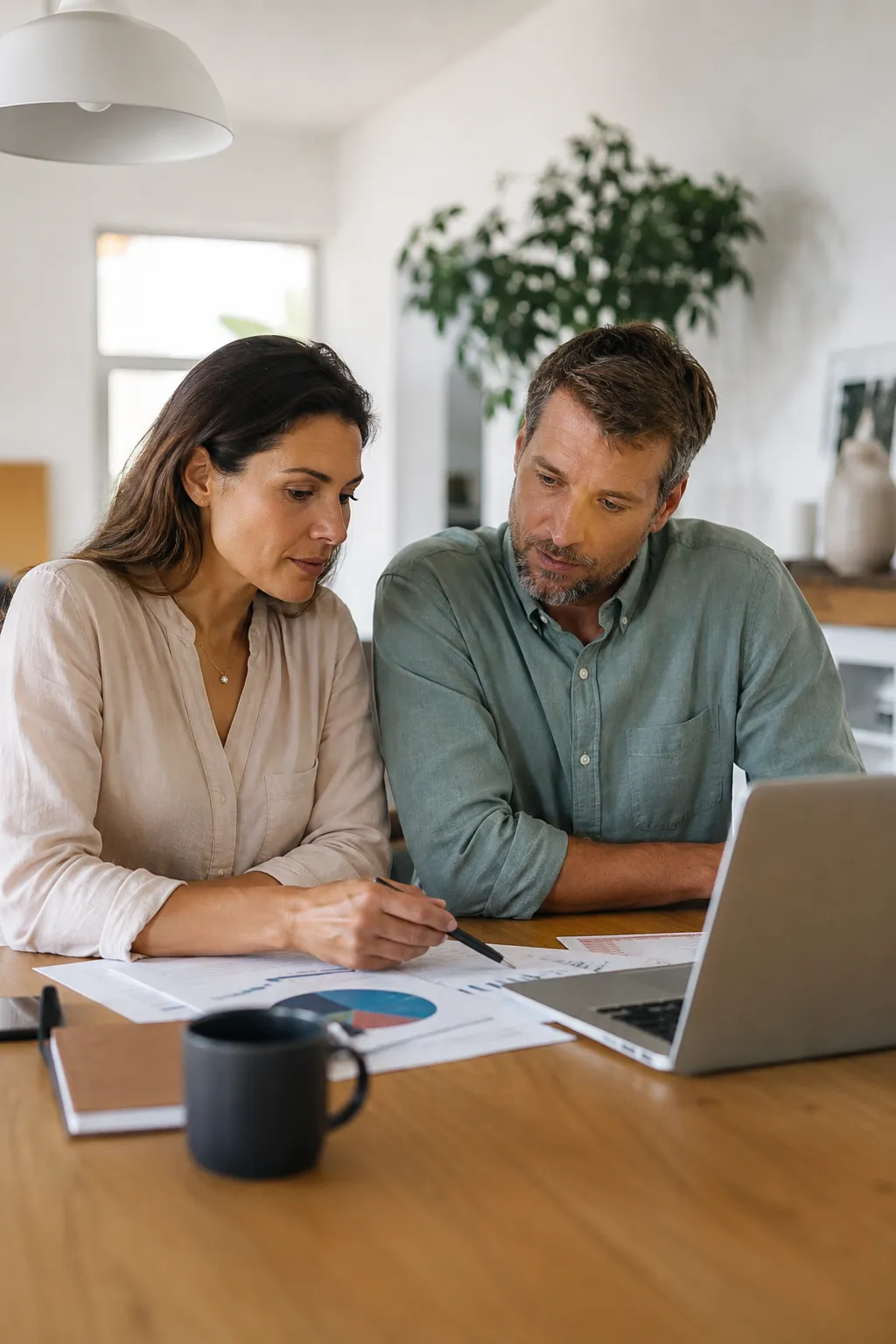 Couple choisissant ensemble son contrat d'assurance-vie